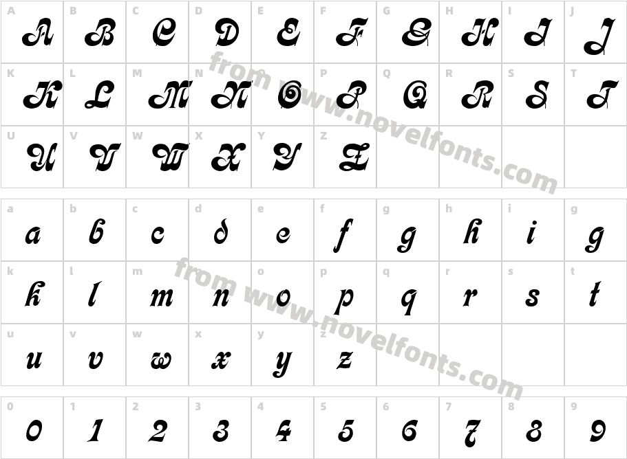 Calligraph  MediumCharacter Map