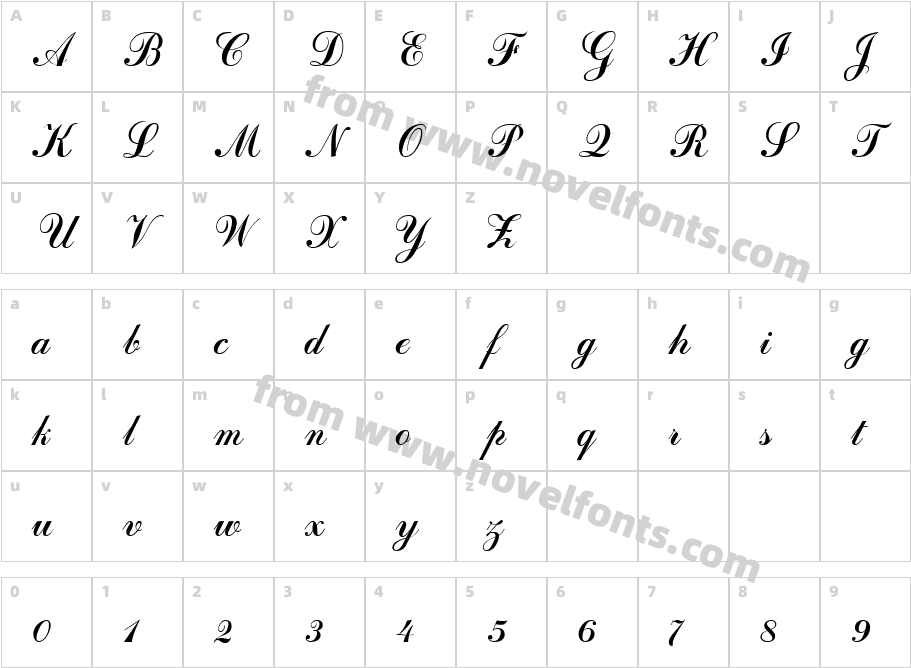 CalligraphCharacter Map