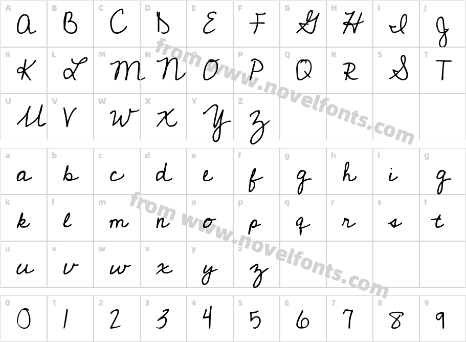 Cedarville CursiveCharacter Map