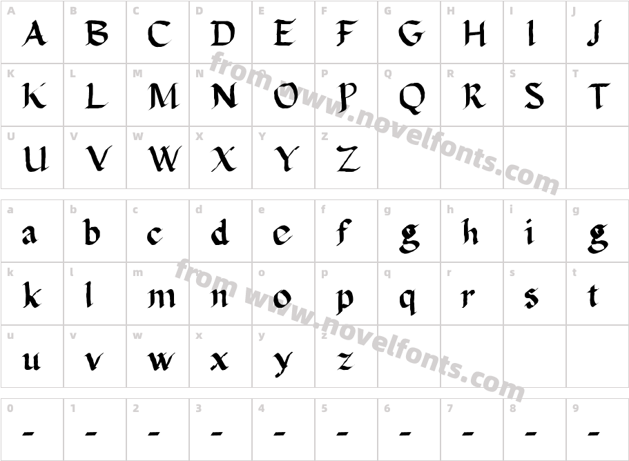 CalligulaCharacter Map