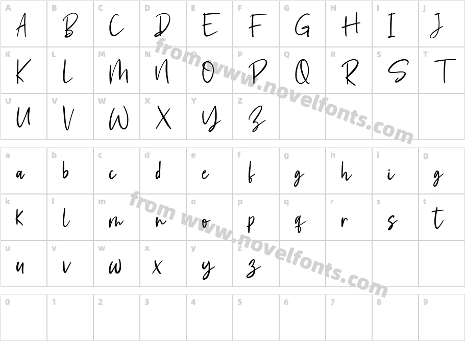 CalmlyCharacter Map