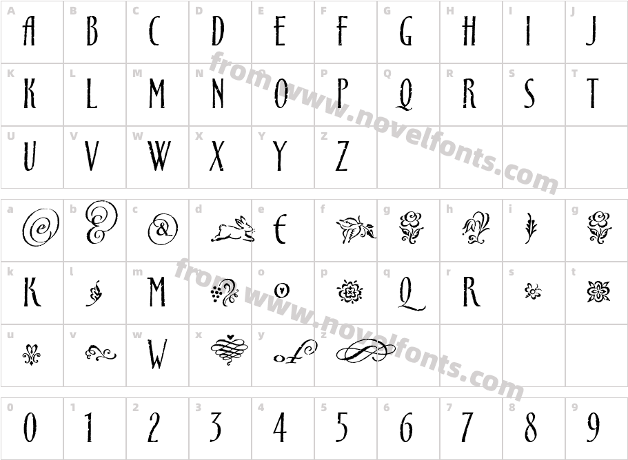 CancioneITC TTCharacter Map