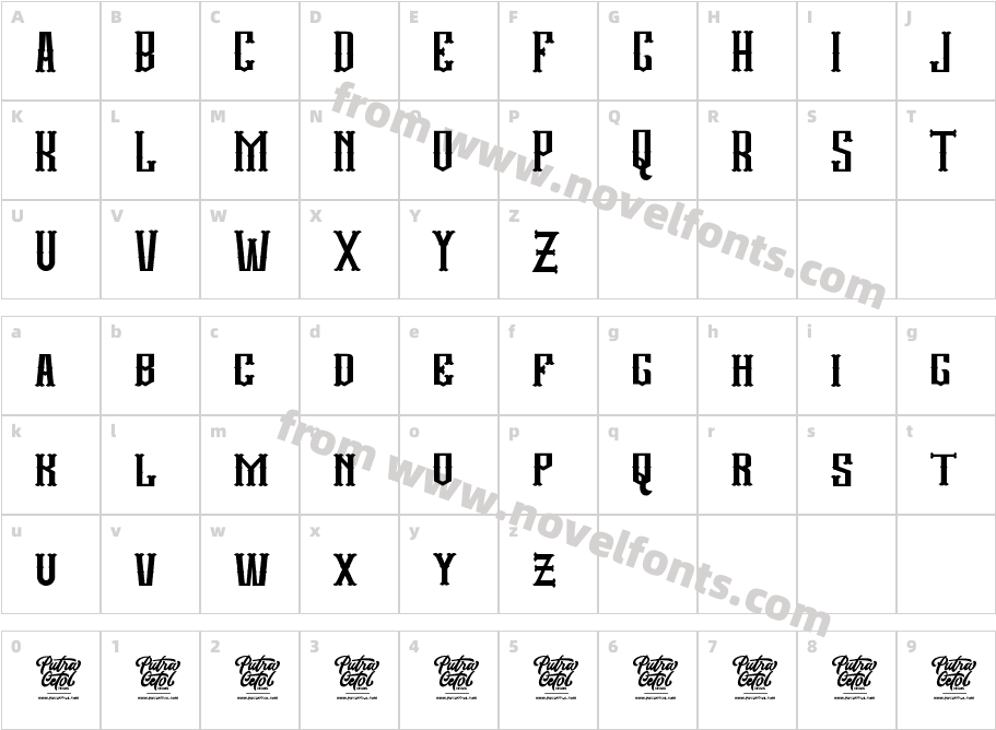 CandrikaRegularCharacter Map