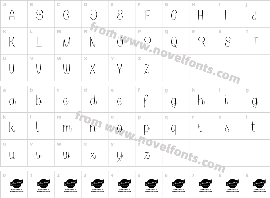 CaneletterScriptThinPersonalCharacter Map