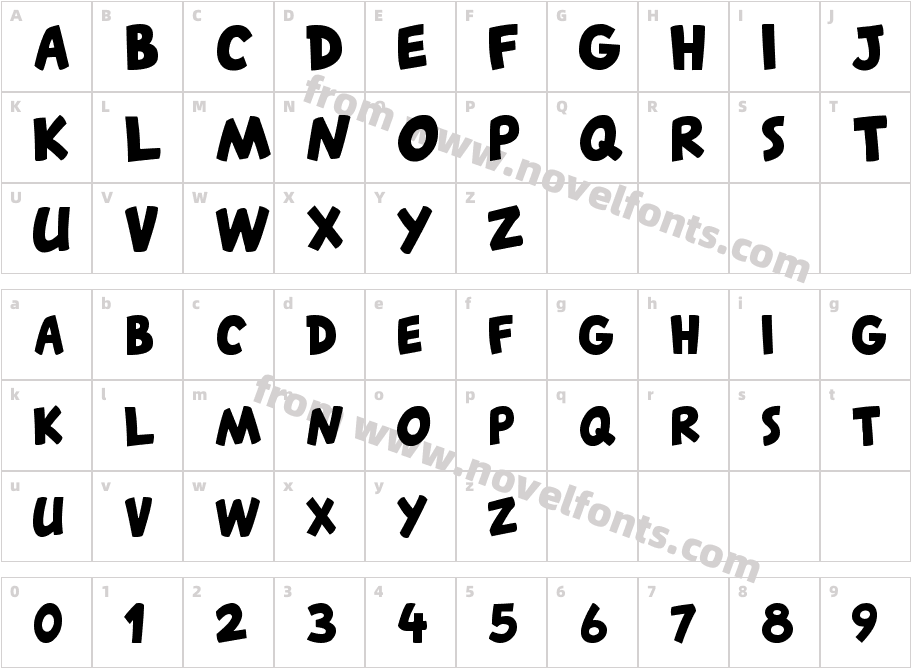 Canted FX BoldCharacter Map