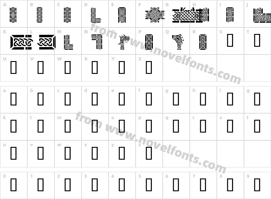 Celtic Designs ICharacter Map