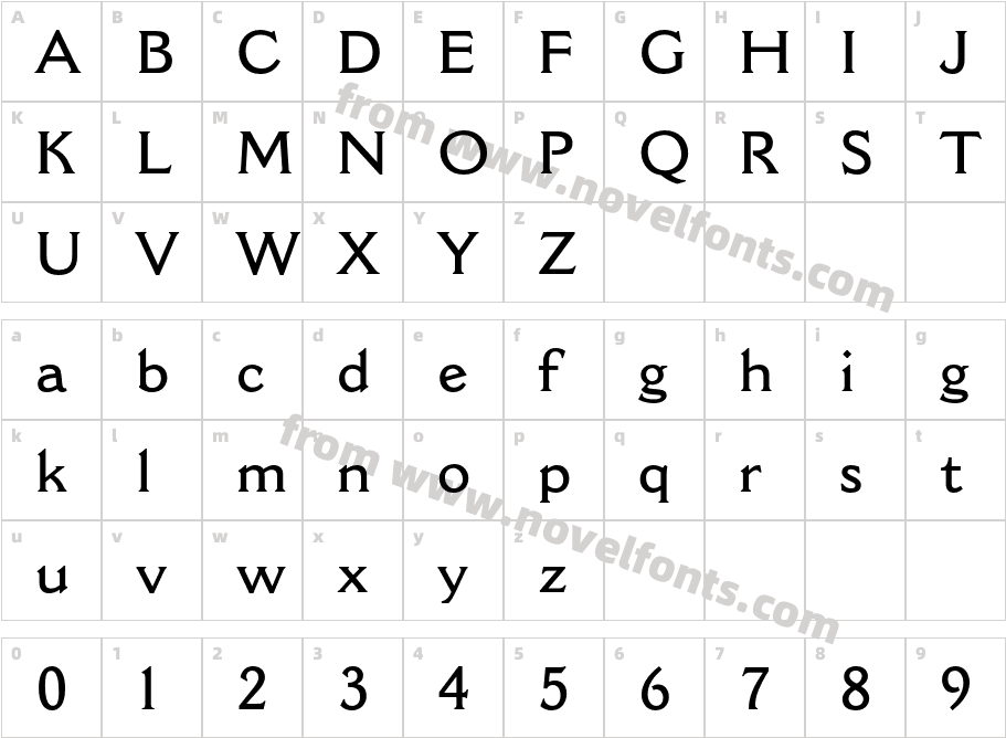 CantoriaMT-SemiBoldCharacter Map