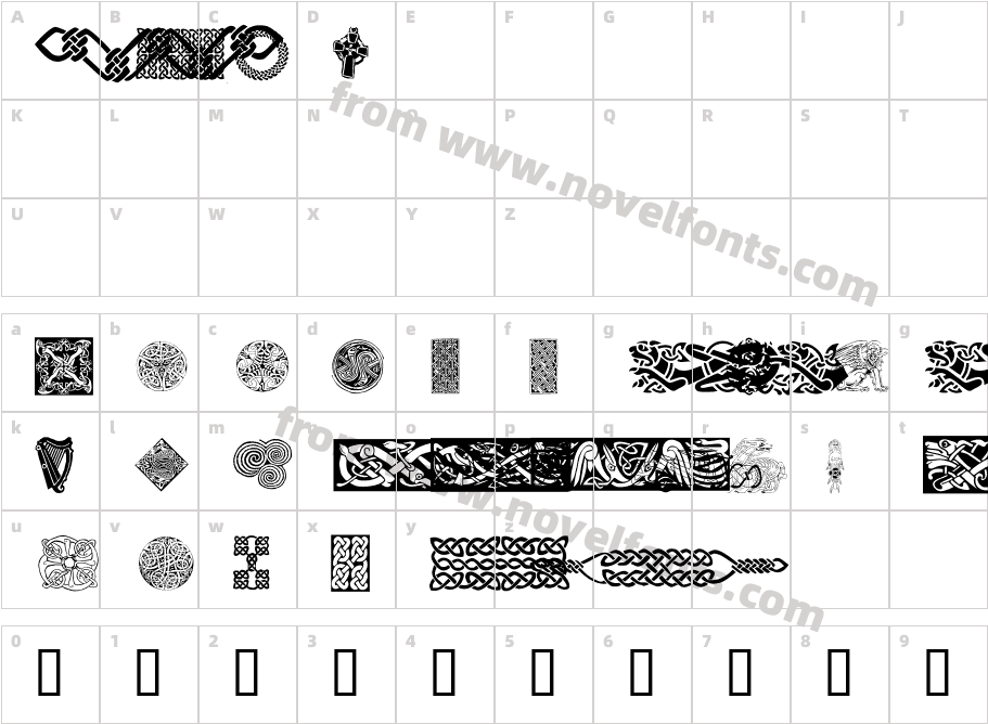 Celtic PatternsCharacter Map