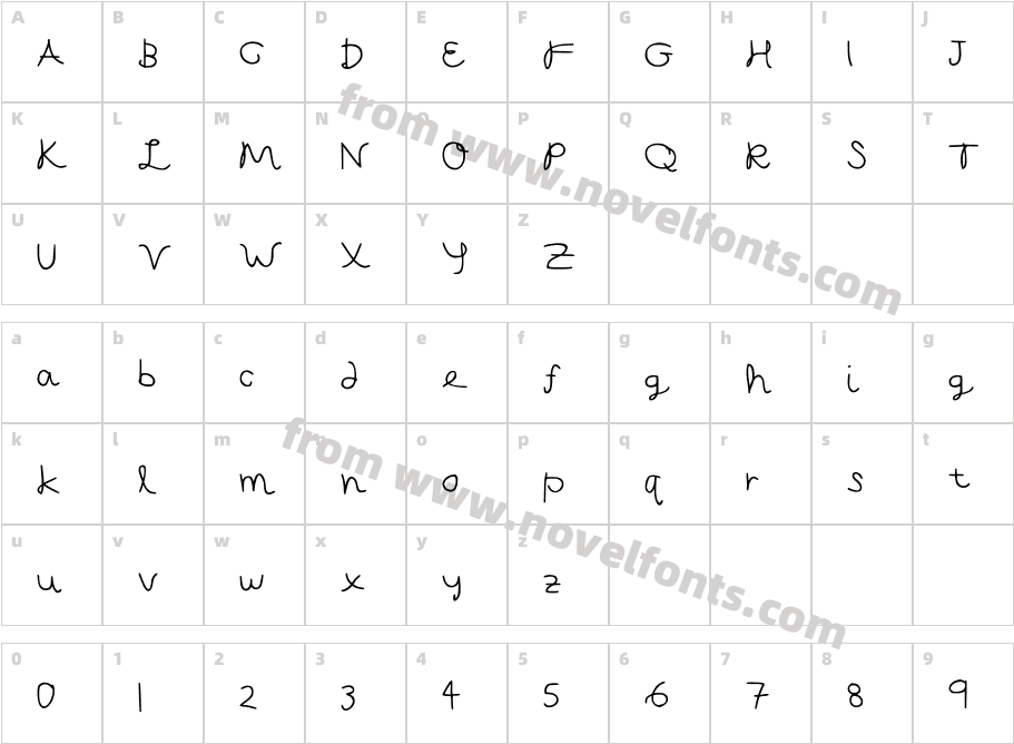 Capella Calligraphy MediumCharacter Map