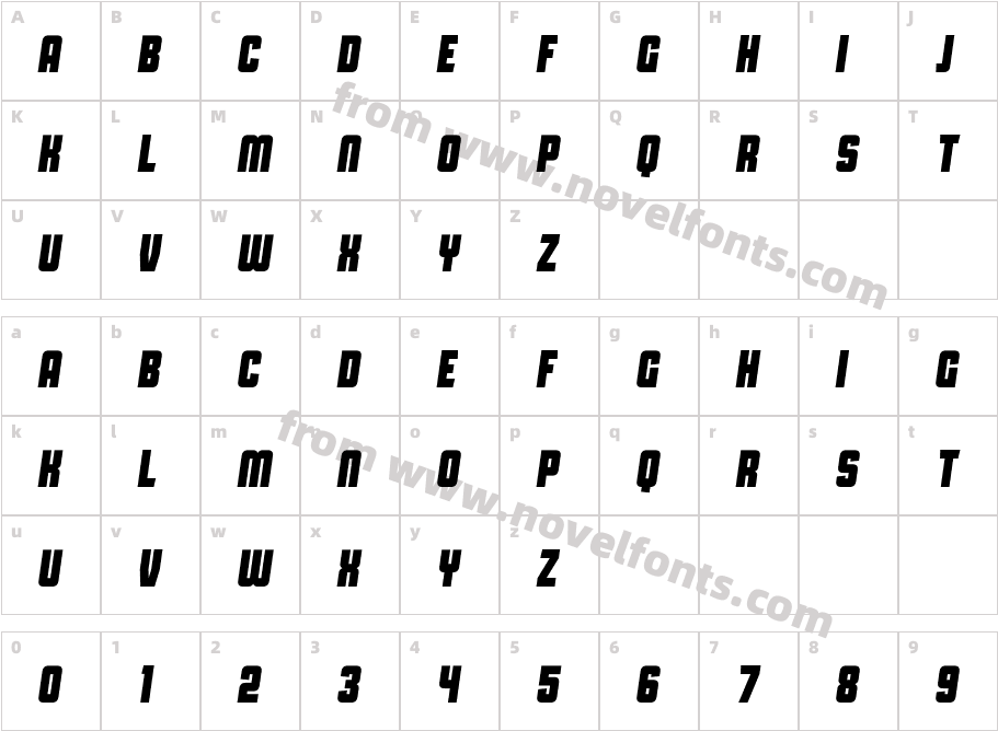 Capital Daren ItalicCharacter Map