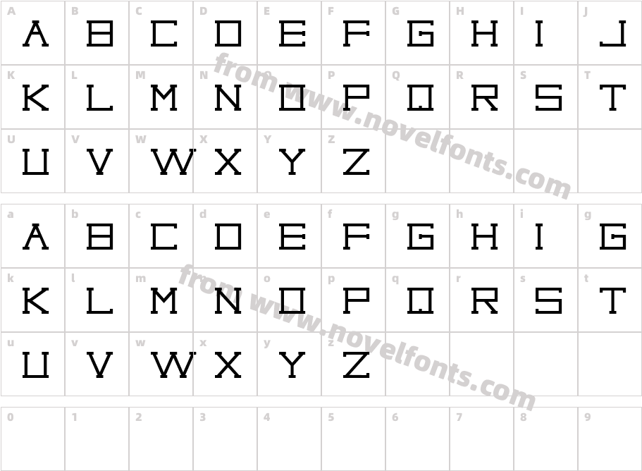 Capital regularCharacter Map