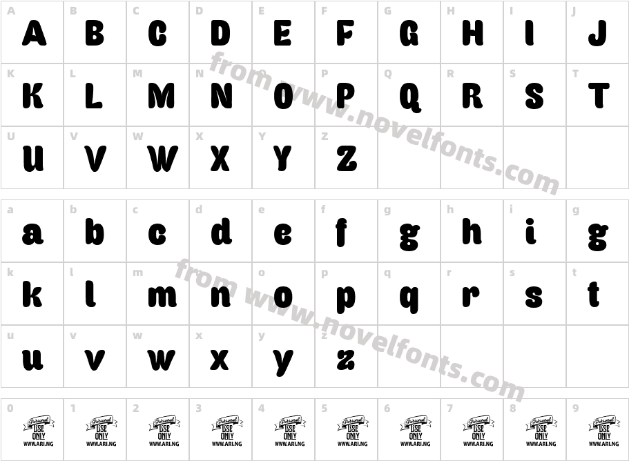 Caprica Sans Personal UseCharacter Map