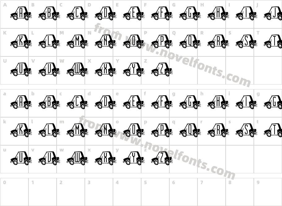 CarTownCharacter Map