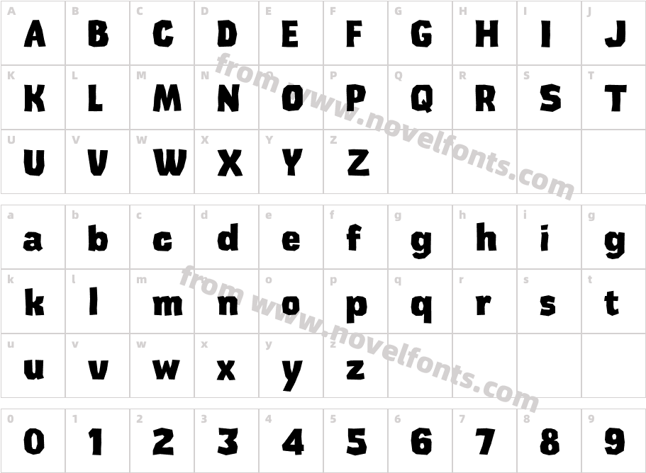 CardboardCat Extra BoldCharacter Map