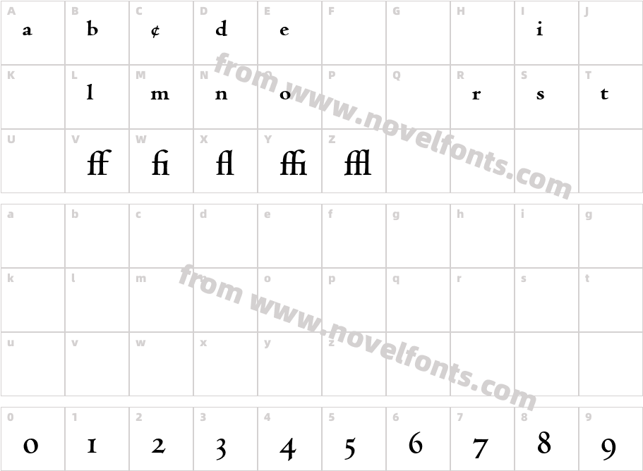 CentaurMT-BoldExpertCharacter Map