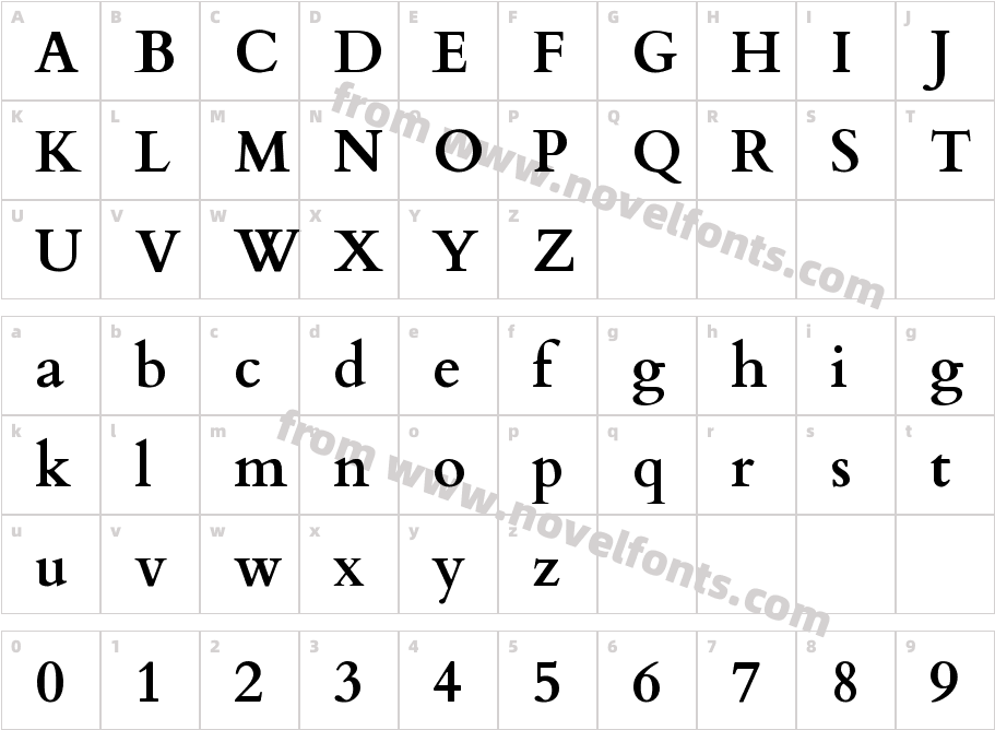 Cardo BoldCharacter Map