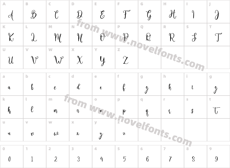 CarelinaRegularCharacter Map