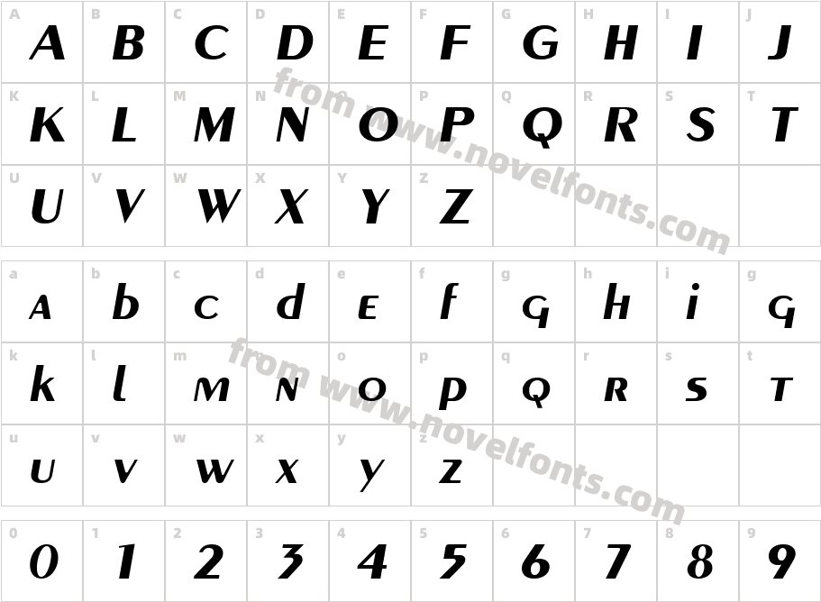 Carnati SSi Bold ItalicCharacter Map