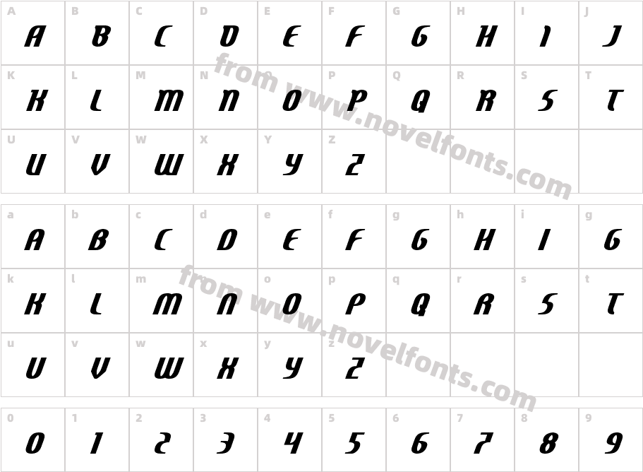 Centaurus CondensedCharacter Map