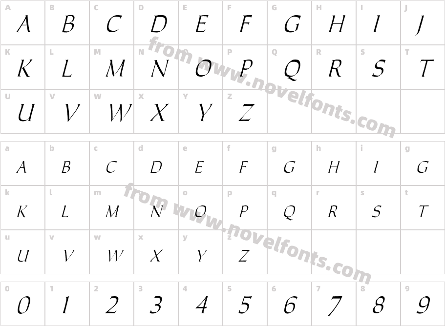 Carolus-ItalicCharacter Map