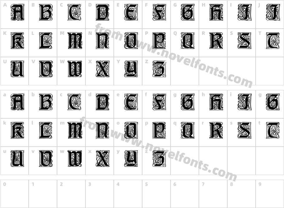 Carrick RegularCharacter Map