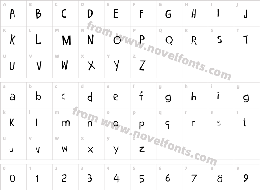 Cartoon 2 Package ItalicCharacter Map