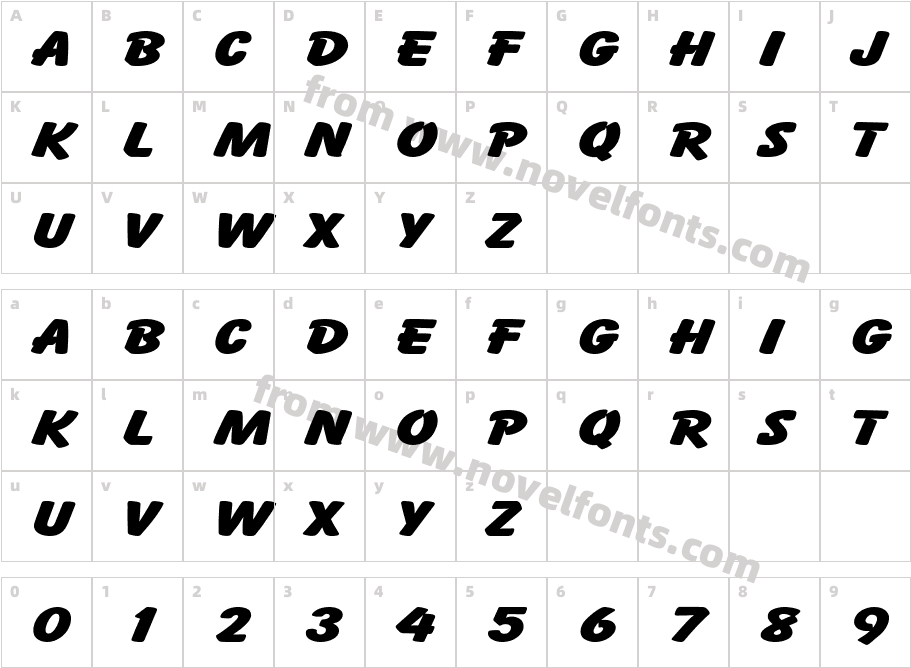 Cartoon ExpandedCharacter Map