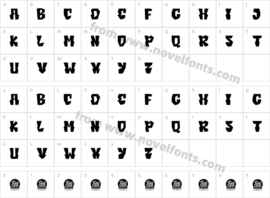 Caskey Thin Personal UseCharacter Map