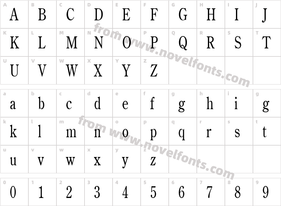 Cento Thin NormalCharacter Map