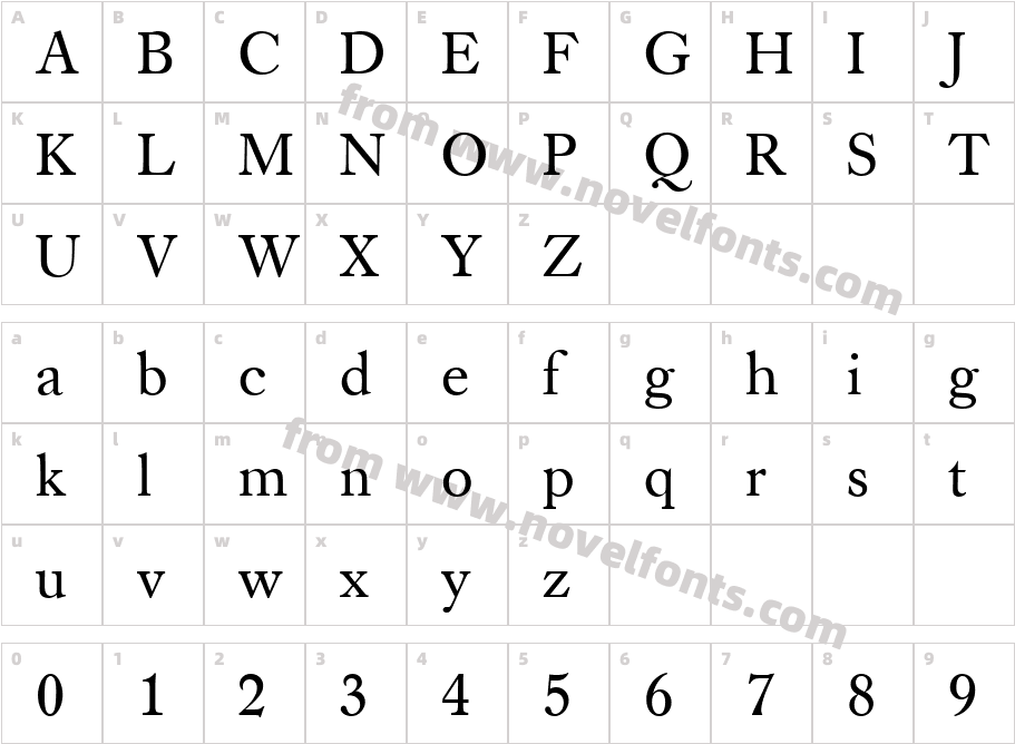 Caslon Book BE RegularCharacter Map