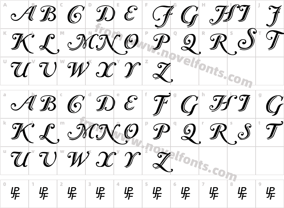 Caslon Calligraphic InitialsCharacter Map