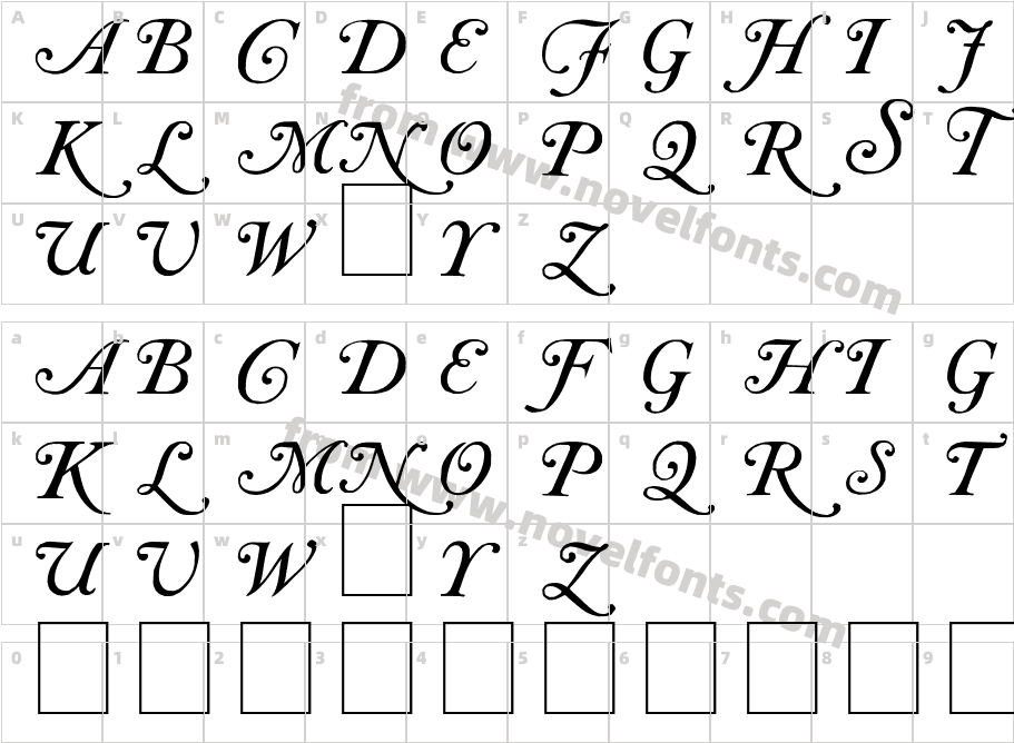 Caslon InitialsCharacter Map