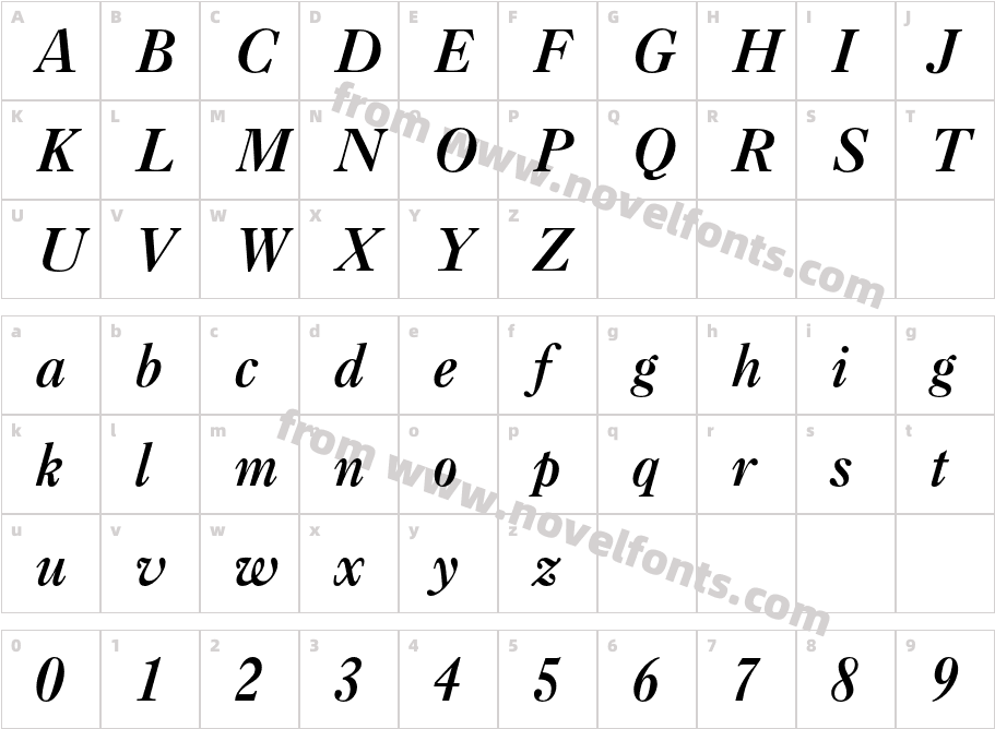 Caslon3LTStd-ItalicCharacter Map