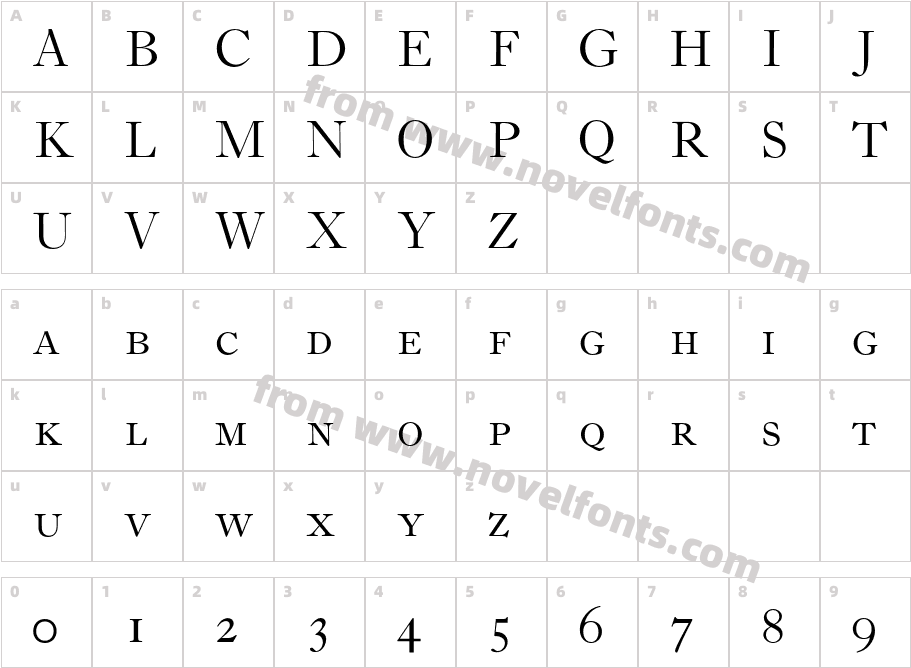 CaslonC37-LgtAltCharacter Map