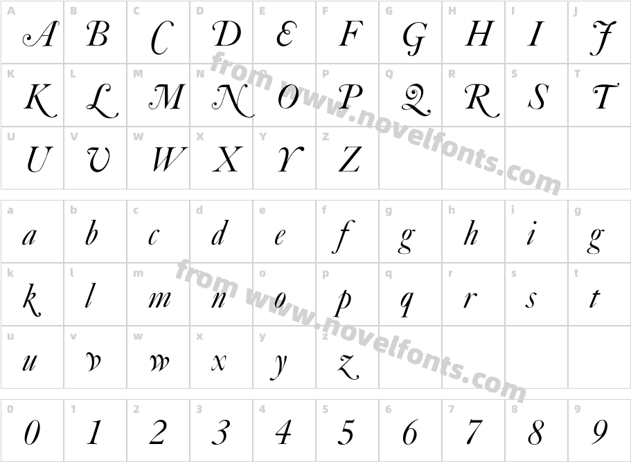 CaslonC437-ItlSCCharacter Map