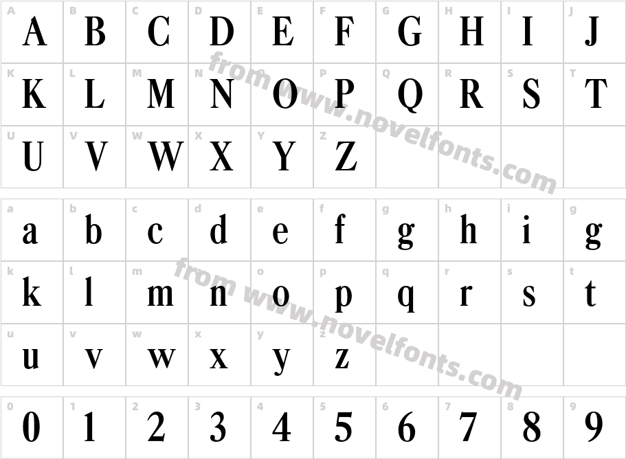 CaslonFB-BoldCondensedCharacter Map