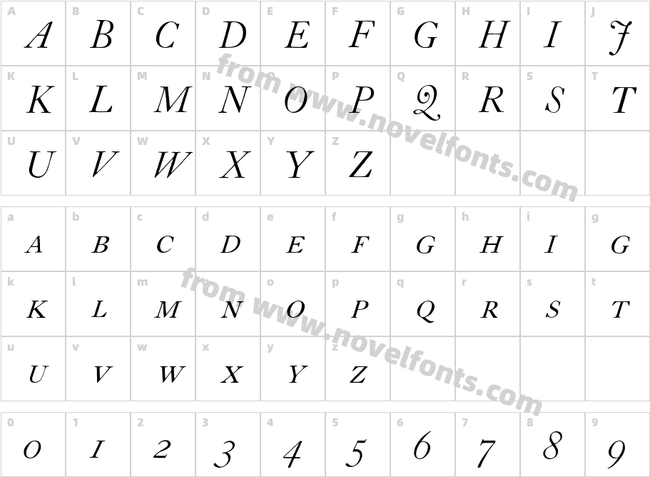 CaslonH-SC-ItalicCharacter Map