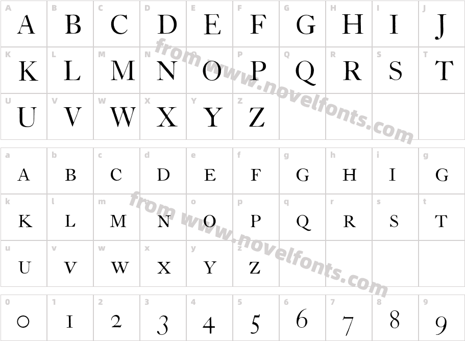 CaslonH-SCCharacter Map