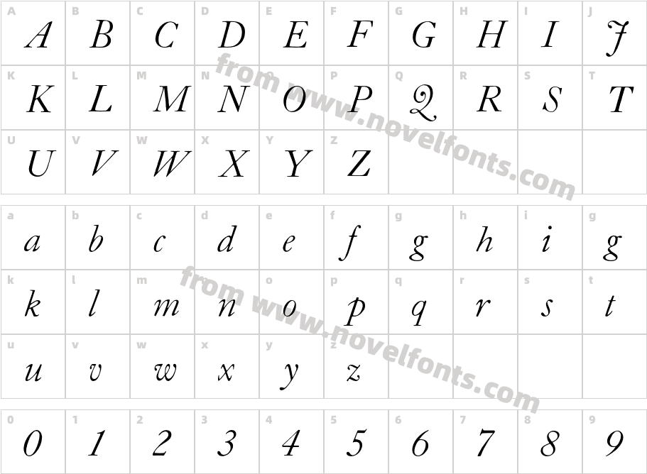 CaslonL-ItalicCharacter Map