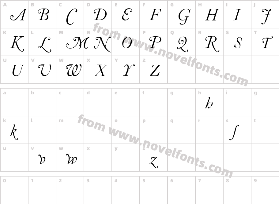 CaslonQW-ItalicCharacter Map