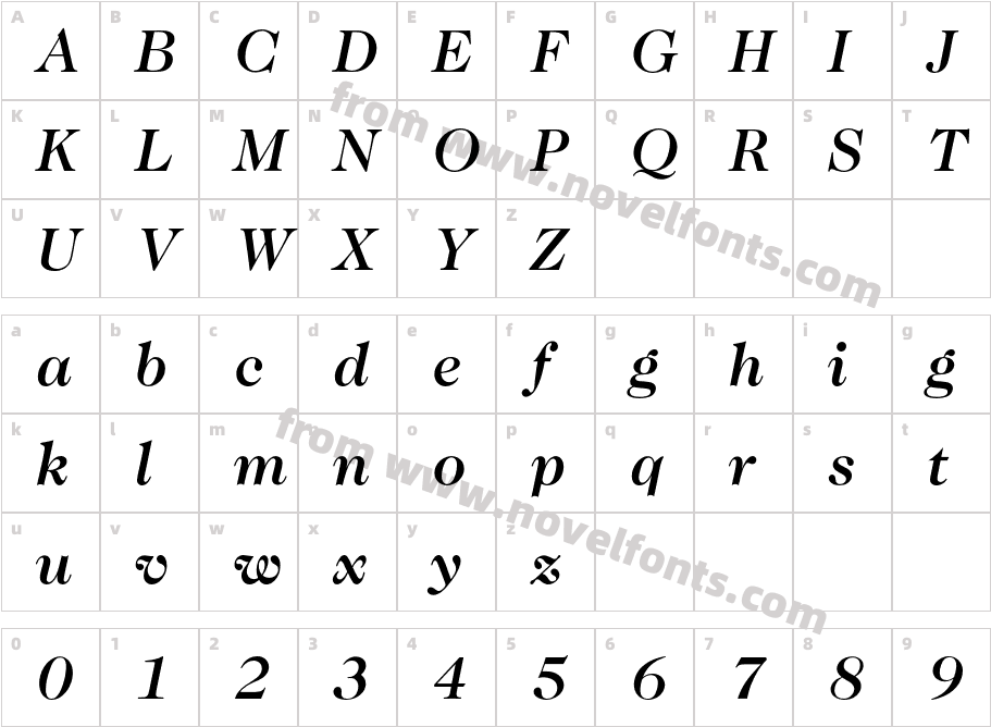 CaslonTwoTwentyFourBQ-MediumItalicCharacter Map