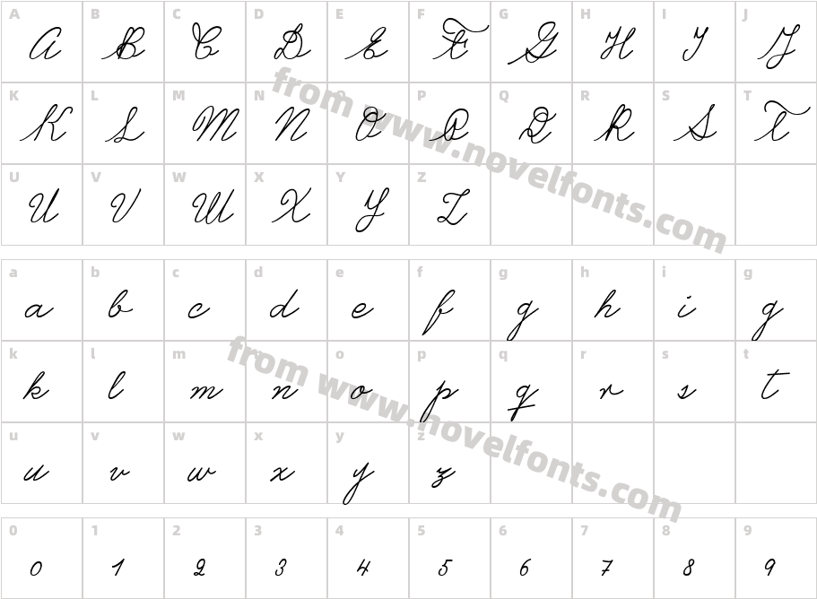 Castro Script PERSONAL USE ONLYCharacter Map