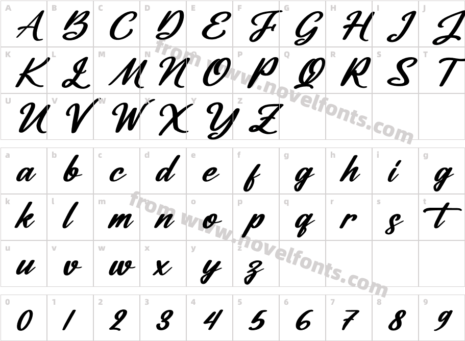 Catalish Huntera ItalicCharacter Map