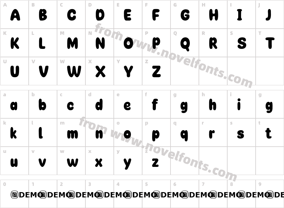 Catchy Melody RegularCharacter Map