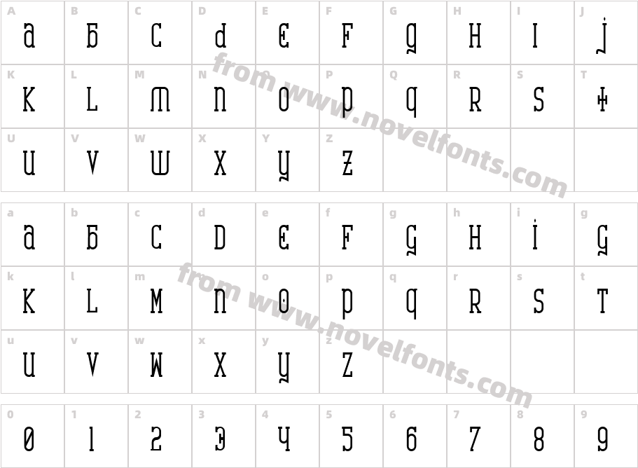 Catharsis Requiem BoldCharacter Map