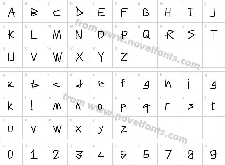 Caveman BoldCharacter Map