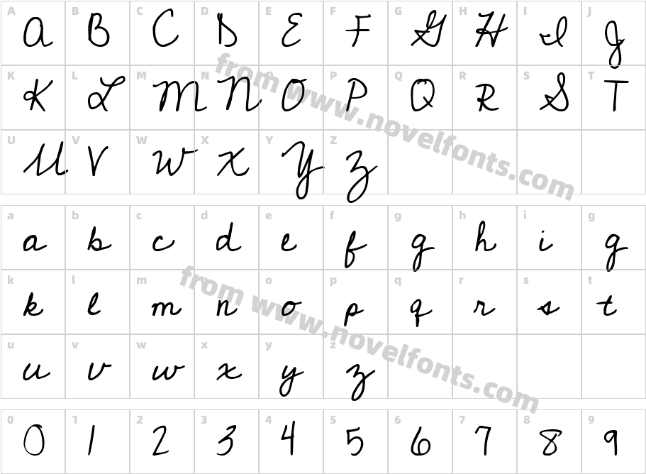 Cedarville Pnkfun1 CursiveCharacter Map