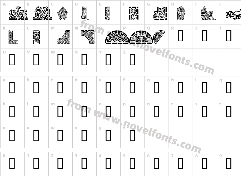 Celtic Designs IICharacter Map