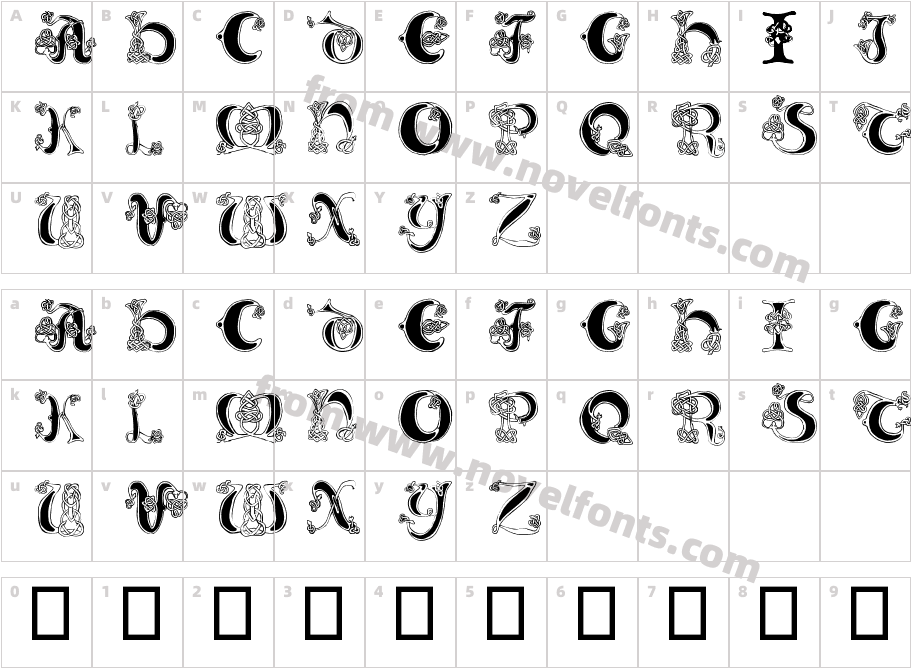 Celtic KnotCharacter Map