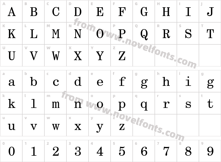 Century Schoolbook Monospace BTCharacter Map